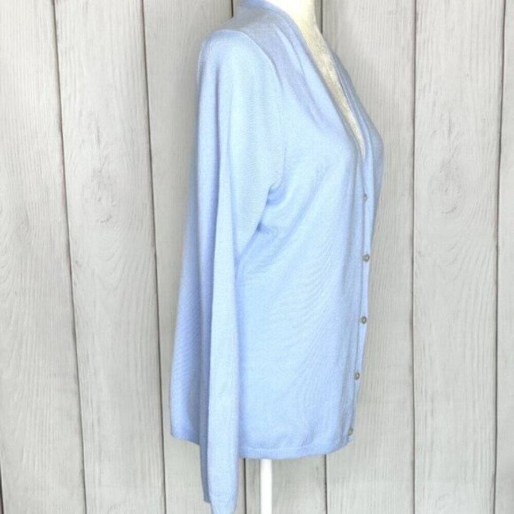 Lands' End Powder Blue Long Sleeve Cardigan Sweater. - Picture 3 of 3